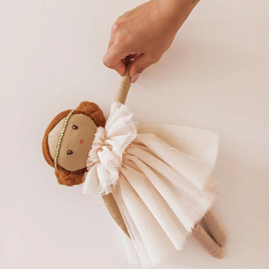 Текстильная кукла Mrs. Ertha "Lilly Toots", бежевая с розовым, 34 см